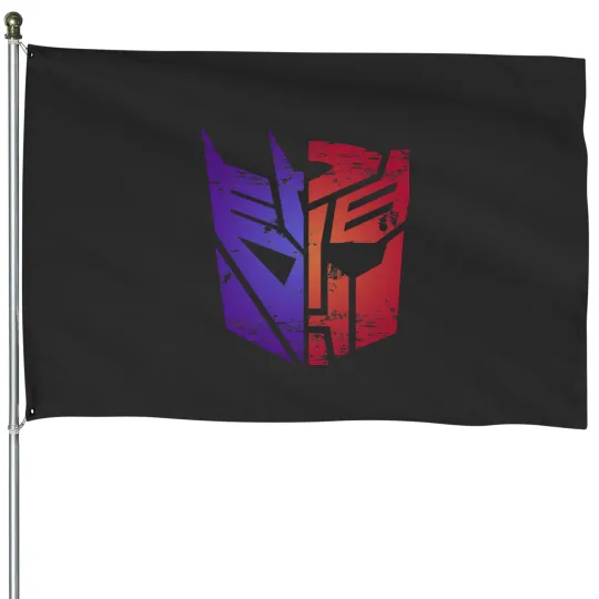 Discover Decepticon Autobot Split Logo House Flags