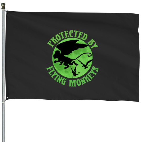 Discover Flying Monkey Witch Gift Protected by Flying Monkeys Wizard of Oz Wicked Witch Halloween Costume Cla House Flags