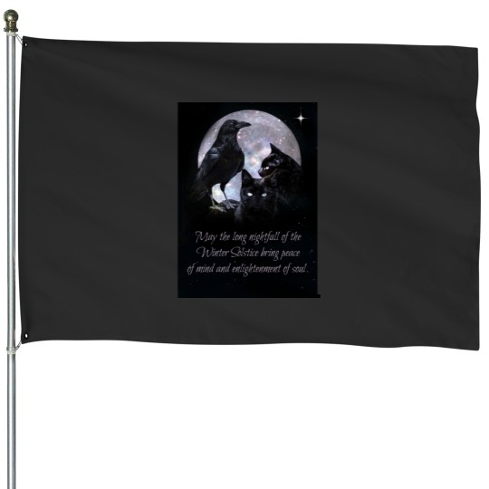 Discover Gothic Pagan Wicca Winter Solstice Blessing House Flags