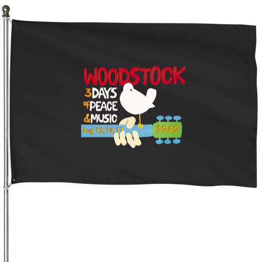 Discover Woodstock, 3 Days of Peace & Music House Flags