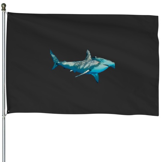 Discover Hammerhead Shark Color Print House Flags