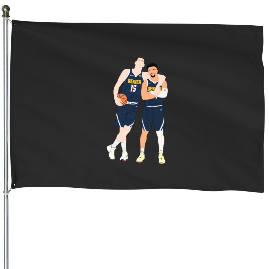 Discover Nikola Jokic and Jamal Murray 2021-2022 Denver Nugget s press House Flags