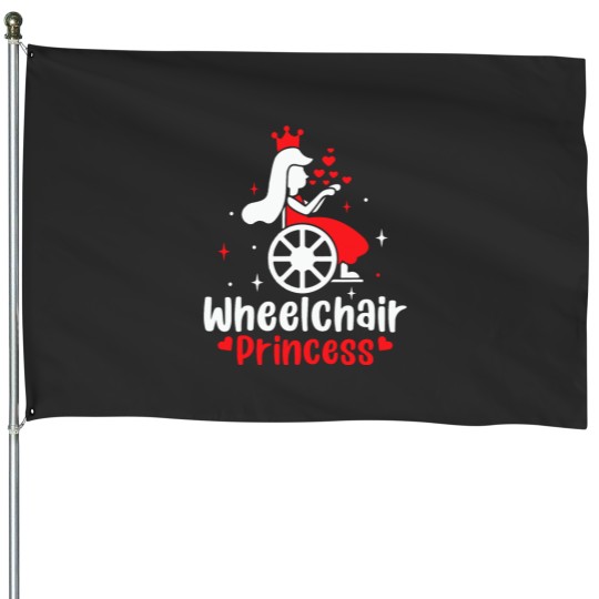 Discover Wheelchair Princess Funny Wheelchair Disability Handicap Kid House Flags
