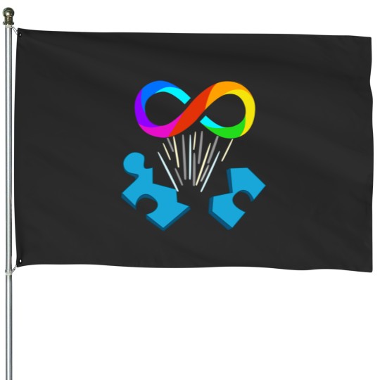 Discover Autism Acceptance - Infinity sign House Flags