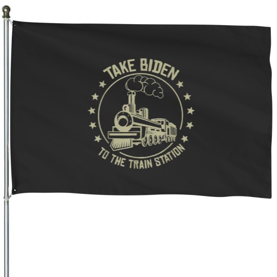 Discover Take Biden To The Train Station FunnyYellowstone House Flags