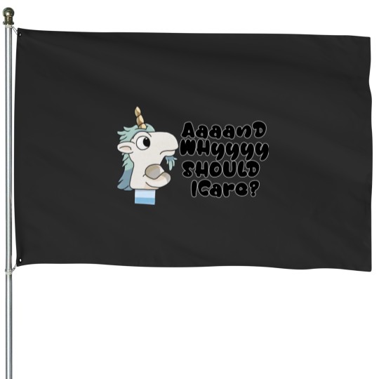Discover blueys Unicorse Puppet Why Should I Care Sticker8png Sticker House Flags