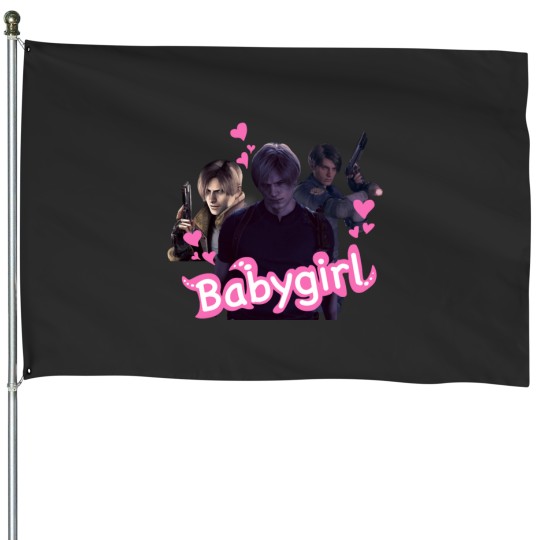 Discover Trio Leon Kennedy babygirl design resident evil House Flags
