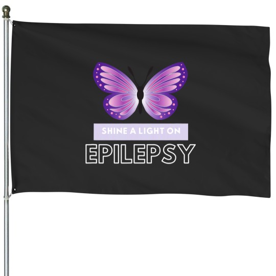 Discover Epilepsy Awareness Purple Butterfly Support Men Women House Flags