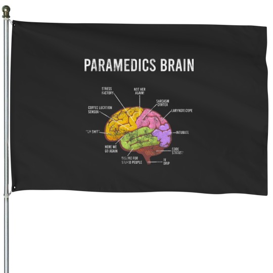 Discover Paramedics Brain EMT EMS First Aider House Flags