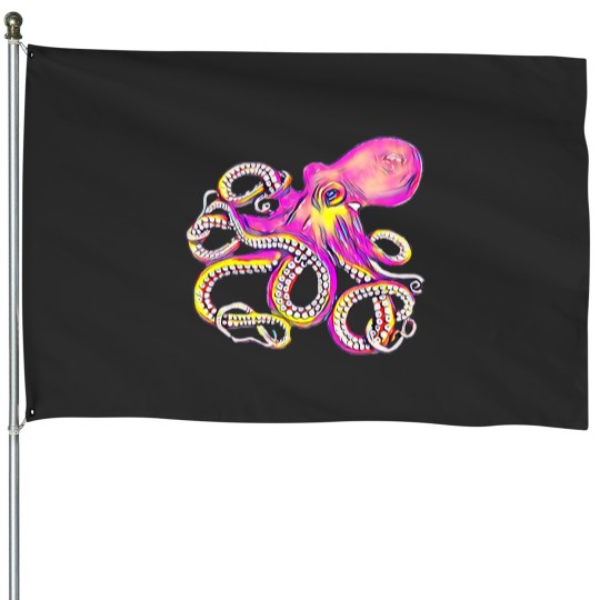 Discover Octopus Tentacle Squid Ocean Animals Design Octopuses House Flags