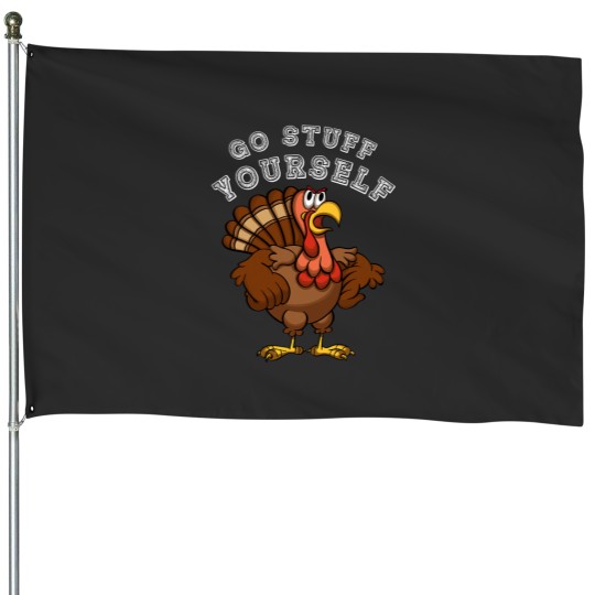 Discover Go Stuff Yourself Thanksgiving Angry Turkey Gobble 22 House Flags