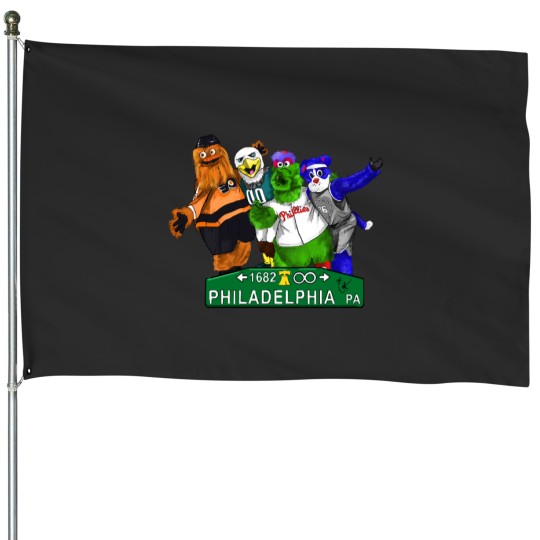 Discover Philly Mascots House Flags