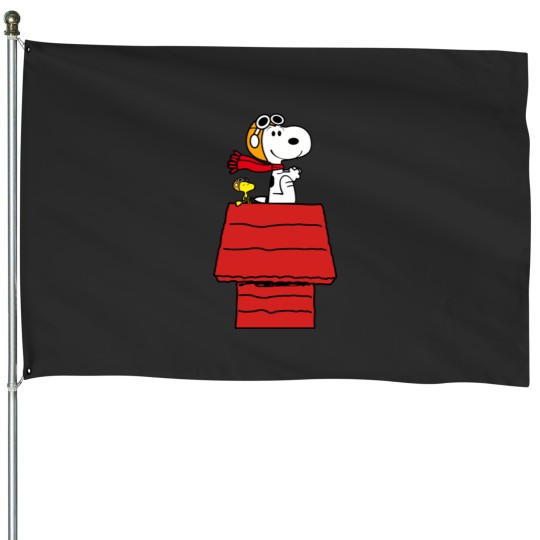 Discover Snoopy Pilot Airplane House Flags