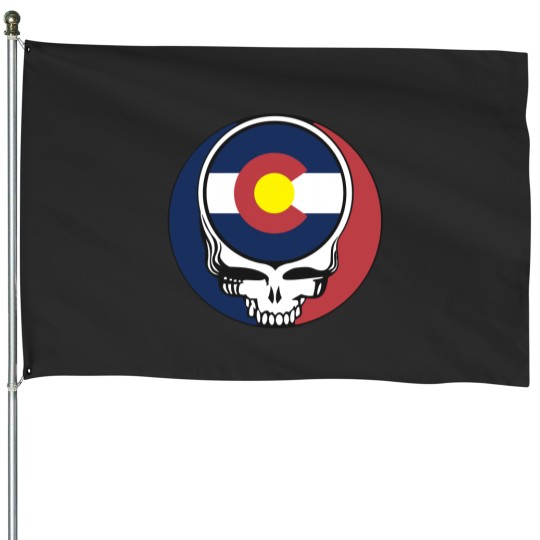 Discover Colorado stealie House Flags