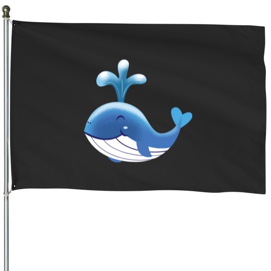 Discover A Happy Whale House Flags