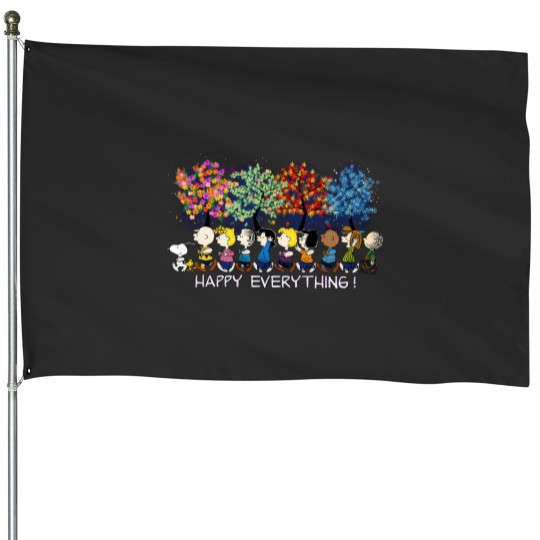 Discover Happy Everything Snoopy Charlie House Flags