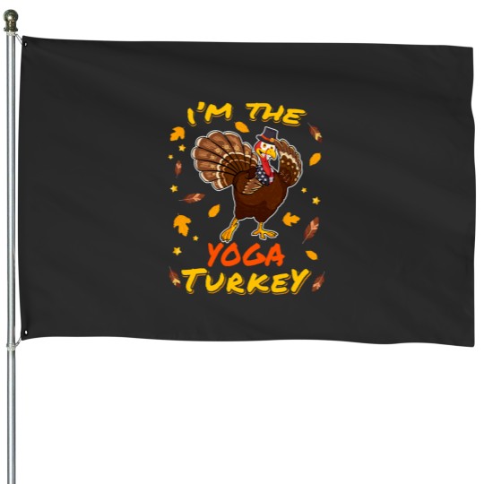 Discover Yoga Turkey Matching Family Thanksgiving Day Yoga Sport House Flags
