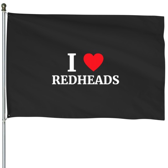 Discover I Love Redheads Heart House Flags