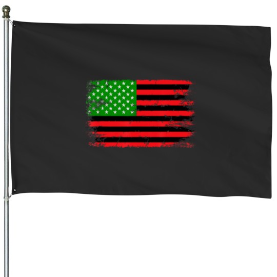 Discover pan african american usa flag black history distressed t House Flags