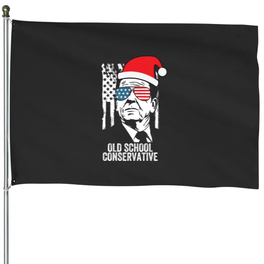 Discover Old School Conservative ronald reagan House Flags