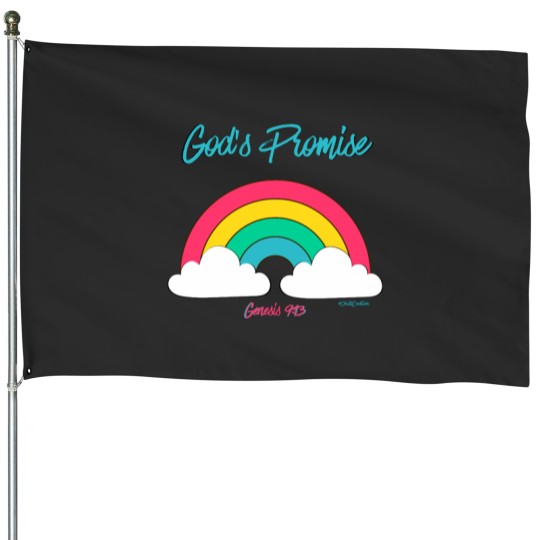 Discover God’s Promise Genesis 913 Religious Rainbow Graphic House Flags