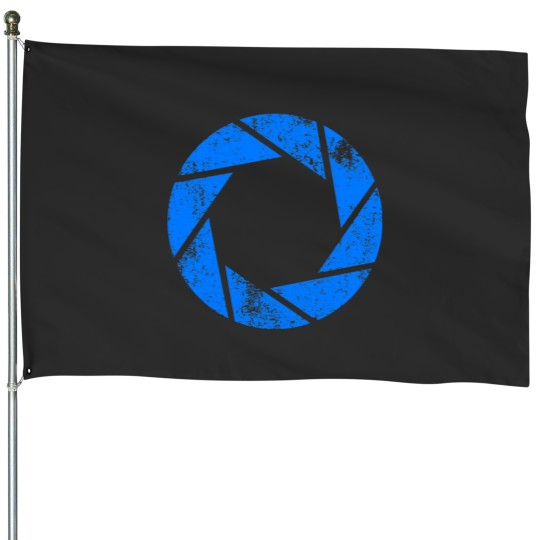 Discover Aperture Science (Blue) Logo Distressed House Flags