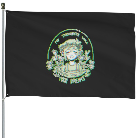 Discover omori my thoughts will follow you into your dreams basil House Flags