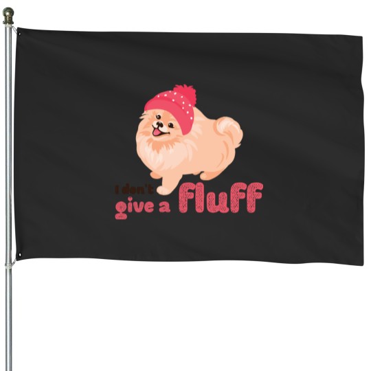 Discover Pomeranian Pom I Don_t Give a Fluff_for PomPom Dog Lover_Light Fitted Scoop House Flags