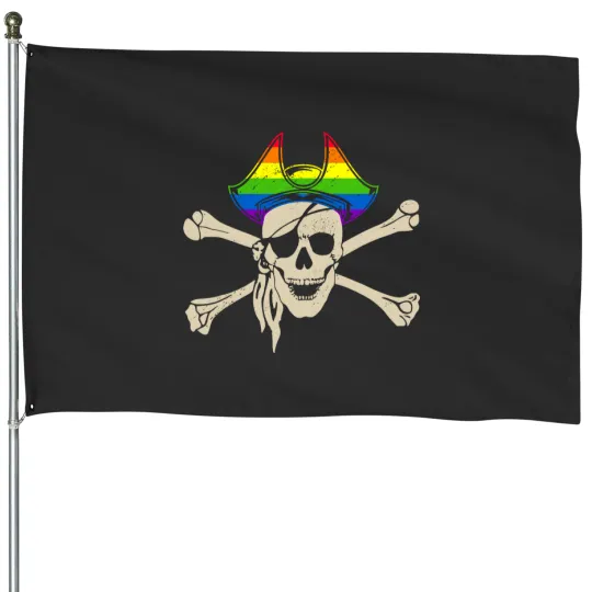 Discover Jolly Roger Halloween Pirate LGBT Pride Gay Lesbian Pirate House Flags