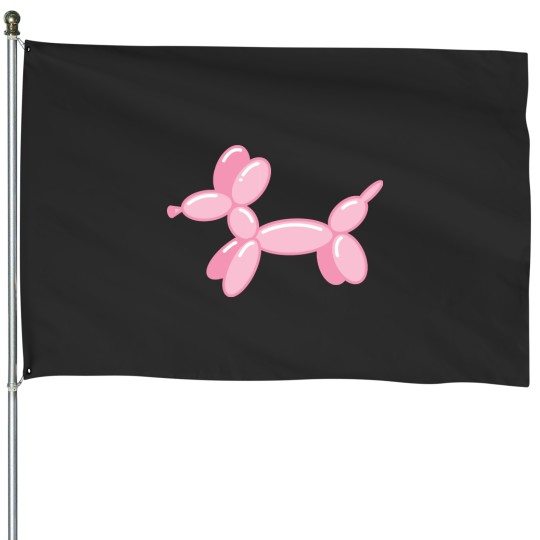Discover Balloon Doggo Pink House Flags