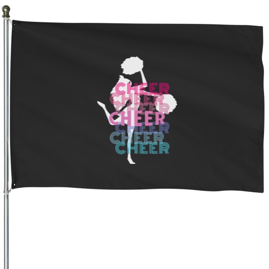 Discover Pom Pom Cheerleader Spirit Vintage Letters Look Cheer House Flags