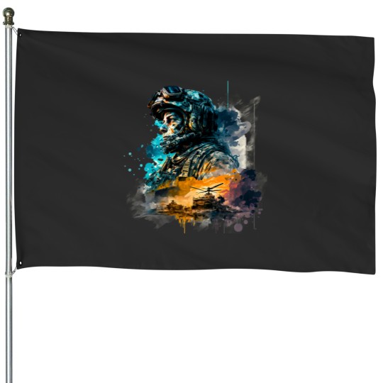 Discover Soldier watercolor print House Flags