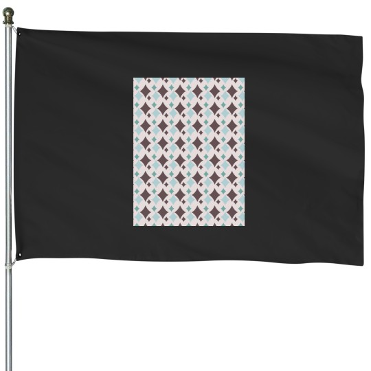 Discover Colorful Diamond Shapes Modern Maximalist Pattern Walnut Brown Graphic House Flags