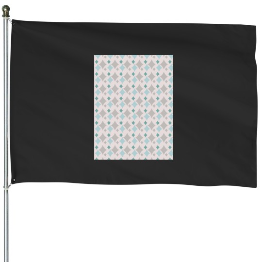 Discover Colorful Diamond Shapes Modern Maximalist Pattern Taupe Graphic House Flags