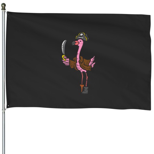 Discover Flamingo Pirate Animal Bird Flamingoween Halloween Women House Flags