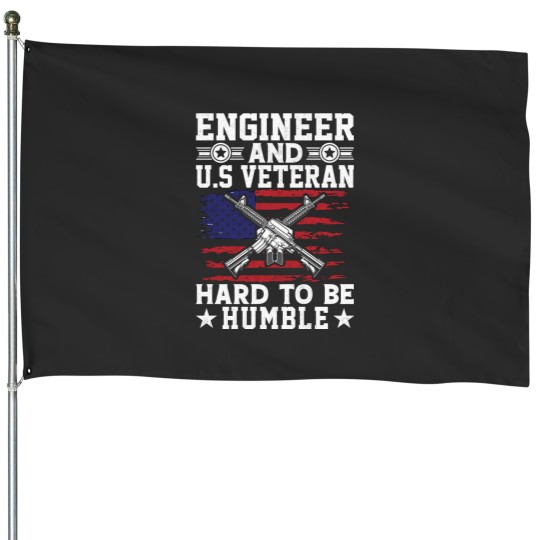 Discover Engineer and U.s veteran House Flags