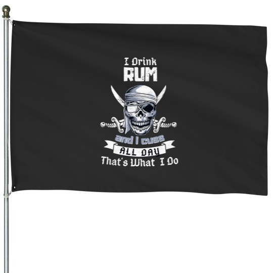 Discover I Drink Rum Pirate Skull Flag Jolly Roger Costume Fun House Flags