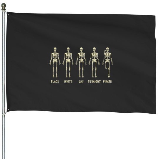 Discover Black White Gay Straight Pirate Skeleton Human Right House Flags