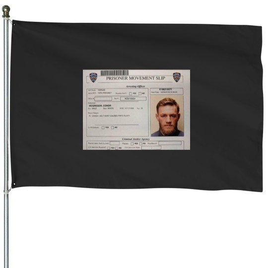 Discover Conor McGregor Conor McGregor Mugshot Classic House Flags