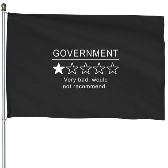 Discover Government Very Bad Would Not Recommend Funny Libertarian House Flags