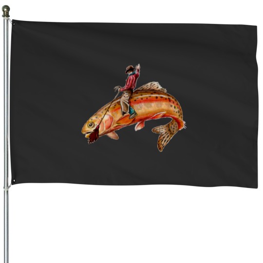 Discover Golden Trout Cowboy House Flags