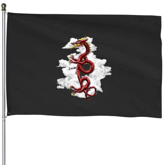 Discover Red Chinese Dragon Symbol of Power and Strength House Flags