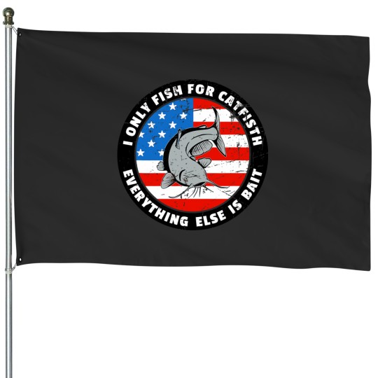 Discover Patriotic US Flag Fourth of July Fishing Art Catfish Bait House Flags