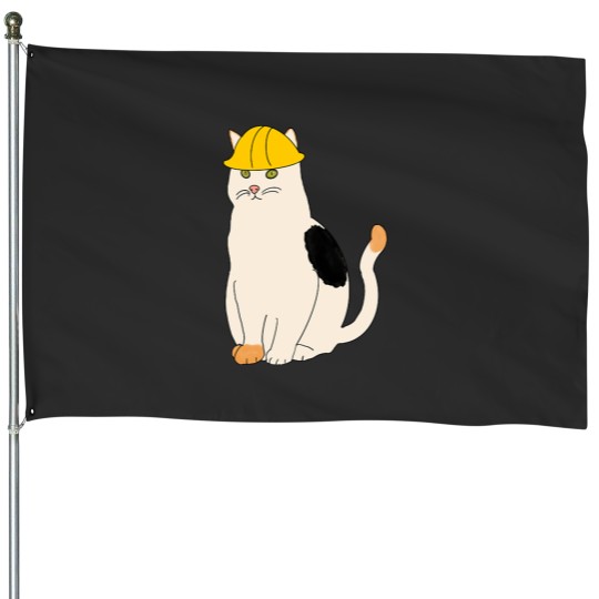 Discover Construction Cat House Flags