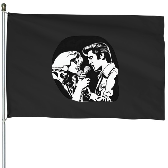 Discover Elvis and Priscilla Singing Together House Flags
