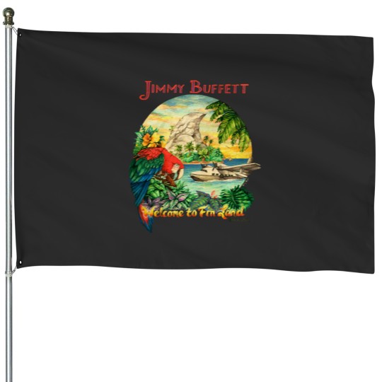 Discover Jimmy Buffett Welcome to fin land House Flags