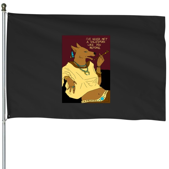 Discover The Marriage of Coyote Woman fanart House Flags