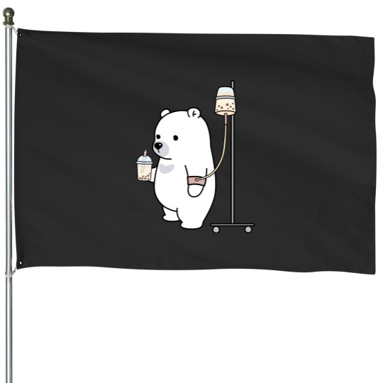 Discover Boba Bear Loves Boba Too Much! St House Flags