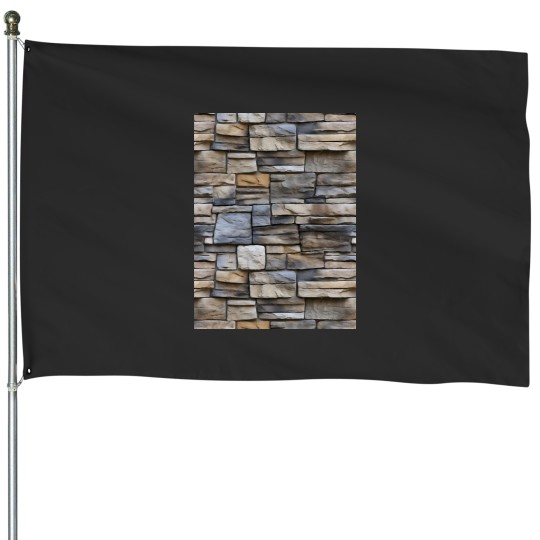 Discover Decorative Beige Gray Stone Cladding Pattern House Flags