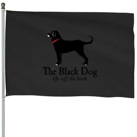 Discover The Black Dog Logo Life Off The Leash House Flags
